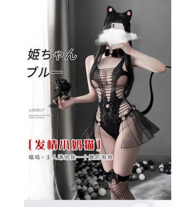 FEE ET MOI Sexy Little Wild Cat Suspender Dresses (Black)